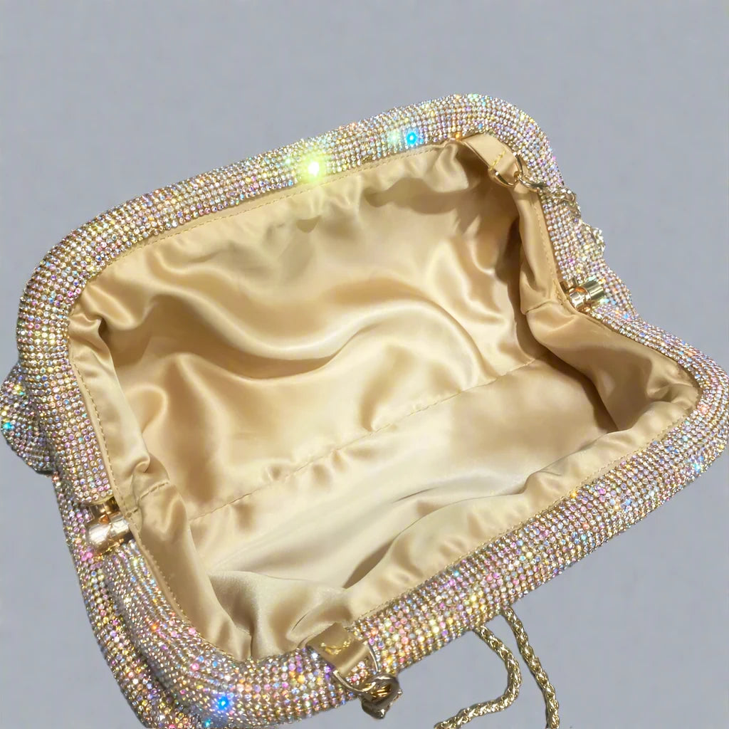 Evelyn Luxe Droplet Clutch in Various Gold's
