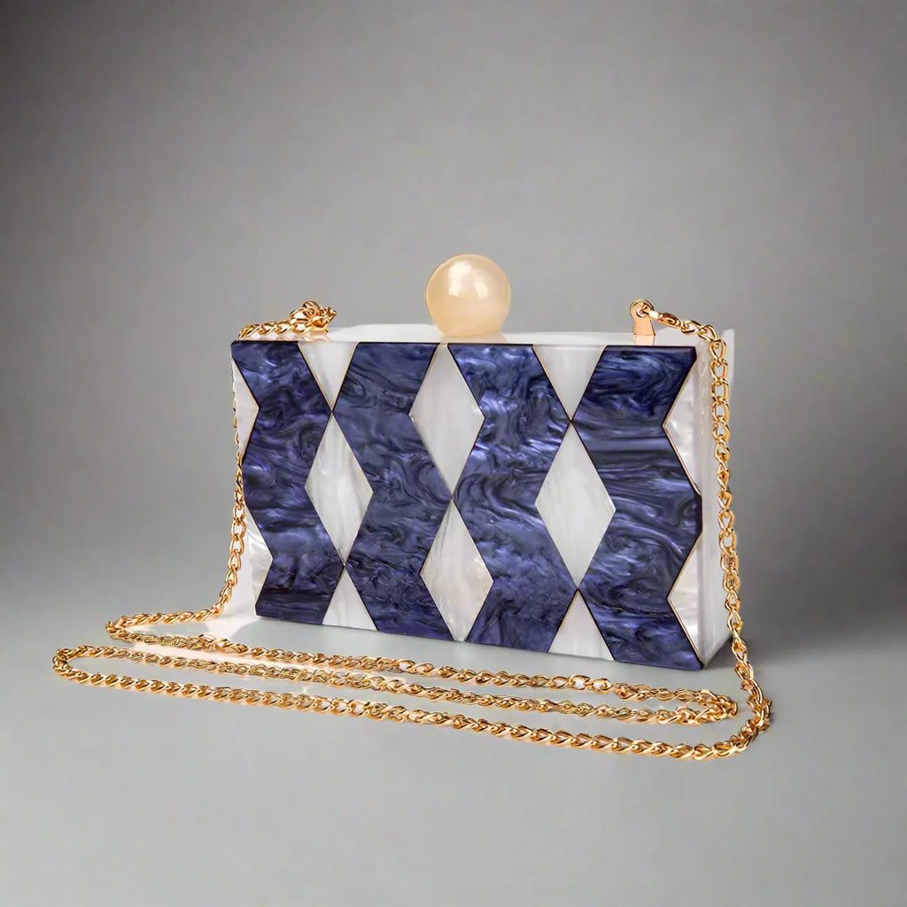 Royal Diva Acrylic Clutch with Chain